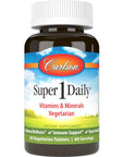 Carlson - Super 1 Daily, Vegetarian Multiple Formula, Multivitamin, Optimal Wellness, 60 Tablets