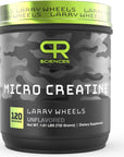 Personal Record Larry Wheels' PR Micronized Creatine Powder Supplement, 100% Pure Creatine Monohydrate, Unflavored - 120 Servings