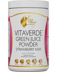 Coco March VitaVerde Green Juice Powder 50 Superfoods Enzymes  Probiotics Strawberry Kiwi Flavor Organic Plants  Vegan Paleo Friendly Dairy Free Keto Friendly GMO Free 1058 oz 300 g