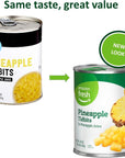 Amazon Fresh Brand Canned Pineapple Tidbits in Pineaple Juice 20 Oz Previously Happy Belly Packaging May Vary