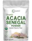 Micro Ingredients Organic Acacia Senegal Powder, 2 Pounds (32 Ounce), Instant Soluble Fiber Powder, Plant-Based Prebiotic Superfood for Gut Health, Non-GMO, No Gluten, Vegan