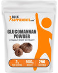 BULKSUPPLEMENTS.COM Glucomannan Powder - Konjac Root Extract Powder, Fiber Supplement Powder, Konjac Powder - Soluble Fiber Supplements, Gluten Free, 2g per Serving, 500g (1.1 lbs)