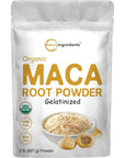 Organic Maca Root Powder, 2 Pound, Gelatinized for Better Absorption, Rich in Antioxidants, Help Energy, Stamina, Endurance, Strength and Immune System, No GMOs, Vegan Friendly and Peru Origin