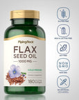 Flaxseed Oil 1000mg Softgel Capsules | 180 Count | Cold Pressed Supplement | Non-GMO, Gluten Free | by Piping Rock