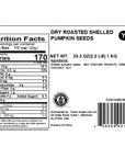 Yupik Seeds, Dry Roasted Shelled Pumpkin/Pepitas, 2.2 lb