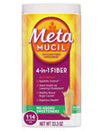 Metamucil, Daily Psyllium Husk Powder Supplement, Sugar-Free Powder, 4-in-1 Fiber for Digestive Health, No Added Sweetener, 114 teaspoons