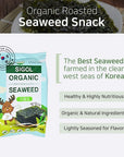 KD Home Organic Premium Sesame Oil Roasted Sigol Seaweed 24PK 014 oz x 24EA Seaweed Snack Made Gluten Free NonGMO No Preservative and Vegan Snack Perfect for On the Go Good with Any Meal