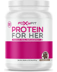 FoxyFit Protein for Her, Double Chocolate Whey Protein Powder with CLA and Biotin for a Healthy Glow (1.91 lbs)