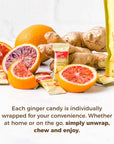 Prince of Peace Blood Orange Ginger Chews 4 oz  Candied Ginger  Candy Pack  Ginger Chews Candy  Natural Candy