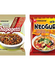 Ramyun Combo 16packs Chapagetti Chajang Noodle 45oz8 packsNeoguri Spicy Seafood 42oz8 packs by Nongshim