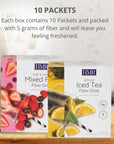 HMR Lemony Iced Tea Plus Tart and Tangy Mixed Fruit Fiber Drinks Supports Digestive Health and Regularity Daily Fiber Supplement Powder GlutenFree Twin Pack 10 Packets per Flavor Box