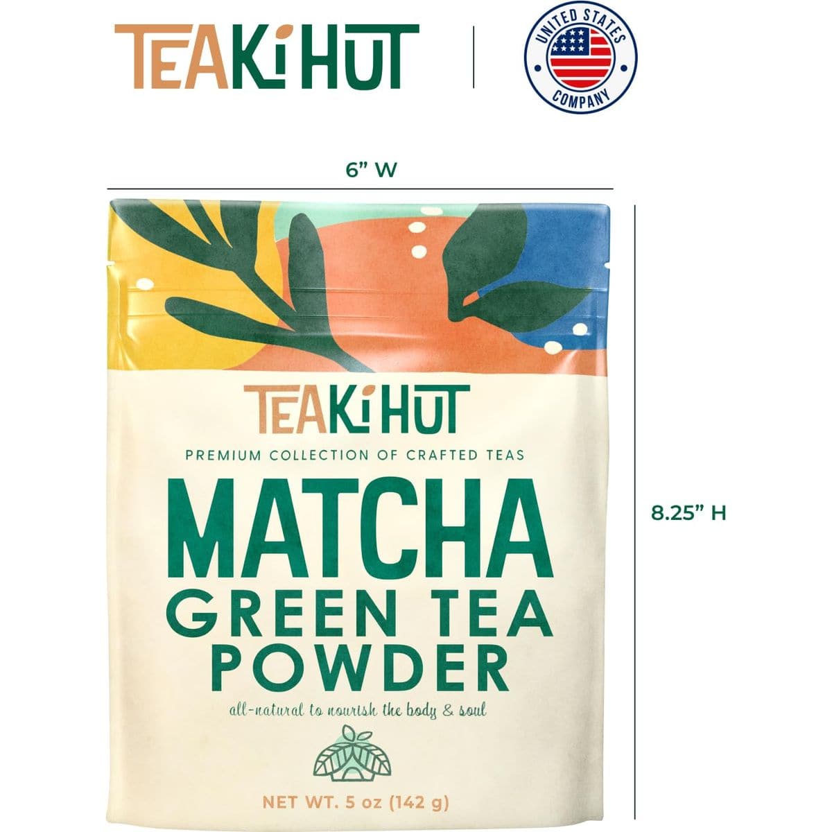 TEAki Hut Organic Matcha Green Tea Powder 5 oz Refreshing Matcha Green Tea Powder for Baking and Cooking Unsweetened and Delicious Pure Matcha Powder for Smoothies Latte Hot and Cold Drinks