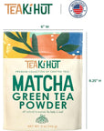 TEAki Hut Organic Matcha Green Tea Powder 5 oz Refreshing Matcha Green Tea Powder for Baking and Cooking Unsweetened and Delicious Pure Matcha Powder for Smoothies Latte Hot and Cold Drinks