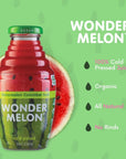 Wonder Melon Organic Watermelon Juice with Cucumber  Basil 845oz 6 Pack 100 Juice Cold Pressed