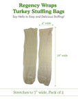 Regency Wraps Turkey Stuffing Bags 100 Cotton Mesh Bag Allows Poultry Juice to Flavor Dressing with MessFree and Safe Removal Pack of 2 Natural