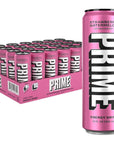 Prime Energy Drink by Logan Paul  KSI Naturally Flavored 200mg Caffeine Zero Sugar 300mg Electrolytes Vegan 12 Fl Oz per Can Strawberry Watermelon 24 Pack