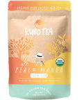 Kubo Tea Peach Mango Black Iced Tea Organic High Caffeine Tea 20 Servings 155mg Caffeine each Pillow Tea Bags Compostable Packaging Healthy Coffee Substitute