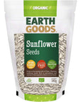 Earth Goods Organic Sunflower Seeds, Non-gmo, Gluten-Free, High Protein - 340g