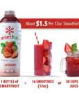 Smartfruit Summer Strawberry  Antioxidants 100 Real Fruit Purée NonGMO No Additives Vegan  48 Fl Oz  2 Pack