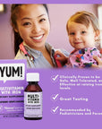 NovaFerrum Yum | Multivitamin with Iron for Infants, Toddlers & Kids | Immune Support | Ages 4 & Under | Gluten Free Certified | Sugar Free | Raspberry Grape | 50 Servings