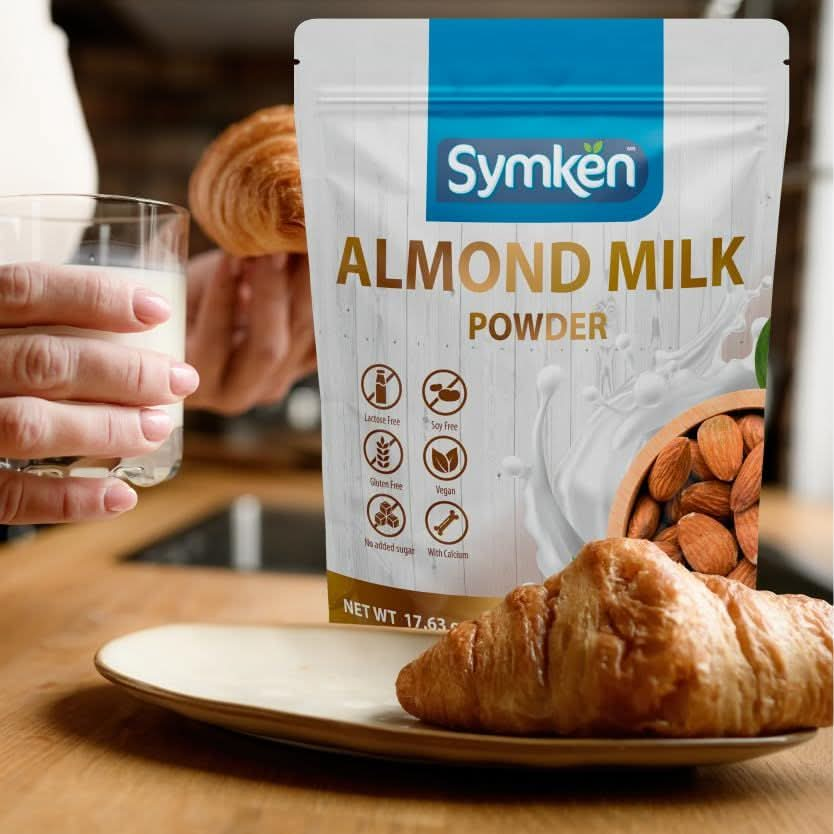 SYMKEN Almond Milk Powder 176 Oz 500g  Pure Almond  No added sugar  Vegan  Gluten free  Lactose free  NonGMO  NonDairy  Vegan protein 15  Plantbased Almond Milk