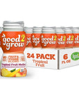 good2grow Tropical Fruit Medley Juice 24pack of 6Ounce BPAFree Juice Bottles NonGMO with Full Serving of Fruits and Vegetables SPILL PROOF TOPS NOT INCLUDED Pack of 24