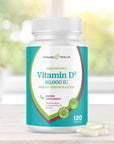 Uniquely Natural Vitamin D3 50,000 IU 125mcg Capsules - 120 Organic Weekly Supplements, Non-GMO Gluten Free Pills, For Strong Bones, Teeth, Immune Support - Made in USA