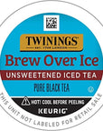 Twinings Brew Over Ice Unsweetened Black Iced Tea KCup Pods for Keurig Caffeinated  12 Count