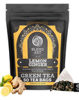 BLENDART Lemon Ginger 50 Pyramid Tea Bag Specially Blended With Natural Ginger  Lemon Supports Digestion Rich In Antioxidants Medium Caffeine