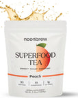 NoonBrew Adaptogenic Peach Oolong Mushroom Tea Powder Natural Energy Drink  Boosts Energy Focus  Mood  19 Superfoods  Keto Vegan Friendly  Enjoy Hot or Cold  30 Servings