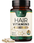 Nature's Hair Growth Vitamins with Biotin, Vitamin E & C, Premium Absorption Hair Strength Support for Thicker & Stronger Hair & Nails, Biotin Hair Supplement, Non-GMO & Gluten Free - 120 Capsules