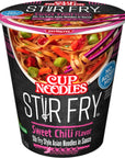 Nissin Cup Noodles Stir Fry Noodles in Sauce Sweet Chili 289 Ounce Pack of 6