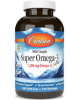 Carlson - Super Omega-3 Gems, 1200 mg Omega-3 Fatty Acids with EPA and DHA, Wild-Caught Norwegian Fish Oil Supplement, Sustainably Sourced Capsules 300 Softgels