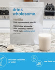 Drink Wholesome Vanilla Meal Replacement Powder  For Sensitive Stomachs  Easy to Digest  Gut Friendly  No Bloating  Dairy Free Meal Replacement  Lactose Free Meal Replacement  183 lb