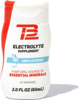 TB12 Electrolyte Supplement for Optimized Hydration - Electrolyte Drops for Water, Gluten-Free, Sugar-Free, Vegan, with Magnesium, Potassium, 24 Servings (Unflavored)