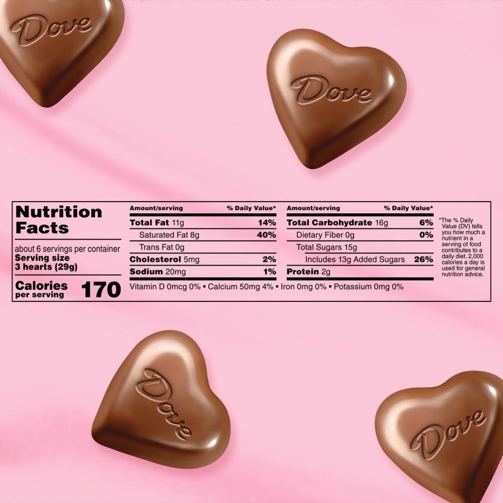 DOVE Milk Chocolate Truffle Valentines Day Chocolate Heart Box Tin 582 oz