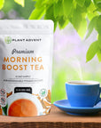 Plant Advent Premium Morning Boost Tea  14Day Tea That Blends Green Tea Rooibos Ginseng Roots Linden Blossom and Rose Petals for a Full Fragrant Cup of Tea to Drink as an Alternative to Energy Drinks