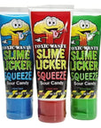 Cougers  Toxic Waste Slyme Licker Sour Squeeze Candy 3Pack Green Apple Blue Razz  Cherry