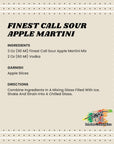 Finest Call Premium Sour Apple Martini Drink Mix 1 Liter Bottle 338 Fl Oz Individually Boxed