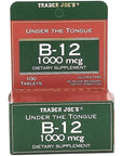 Trader Joe's Under The Tongue B-12 1000 mcg Dietary Supplement, 100 Tablets