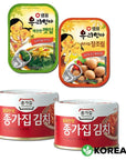 KOREAC_Korean Side Dish Set  Korean Canned Kimchi_Cabbage 564oz 160g 2pack  Quail Eggs In Soy Sauce 458oz130g  Sesame Leaves in Soy Sauce 247oz 70g _for camping fishing climbing