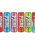 Prime Hydration Drink Energy Cans 6 Flavor Variety Sampler Pack  200mg Caffeine Zero Sugar 300mg Electrolytes Vegan  12 Fl Oz Cans