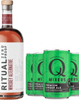 Ritual Zero NonAlcoholic Whiskey Alternative with 5 Pack of Q Mixers Ginger Ale for your favorite AlcoholFree Mixed Drink