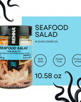 Renna Seafood Salad 1058 oz Fresh Packed in Italy  Italian Delicacy with Squid Octopus Cuttlefish Shrimp and Mussels in Sunflower Oil