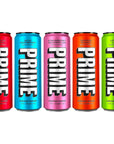 Prime Energy Drink Cans  Flavor Variety 5 Pack  200mg Caffeine Zero Sugar 300mg Electrolytes Vegan  12 Fl Oz Cans  By World Group Packing Solutions