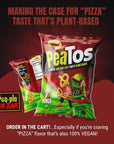 PeaTos® - the Craveworthy upgrade to America's favorite snacks - PeaTos Crunchy Rings Pizza in Snack Sized 0.6 oz. Bags (15 pack) full of “JUNK FOOD” flavor and fun WITHOUT THE JUNK. PeaTos are Pea-Based, Plant-Based, Vegan, Gluten-Free, and Non-GMO.