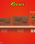 REESE'S Milk Chocolate Peanut Butter Snack Size Cups, Candy Bag, 33 oz (60 Pieces)