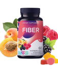 LIVS Fiber Gummy Vitamin - Fiber Gummies, for Adults, Gut Health, Digestive Support, Supplements, All-Natural, Gluten-Free, Non-GMO - Raspberry, Peach & BlackBerry Flavored, 60 Count