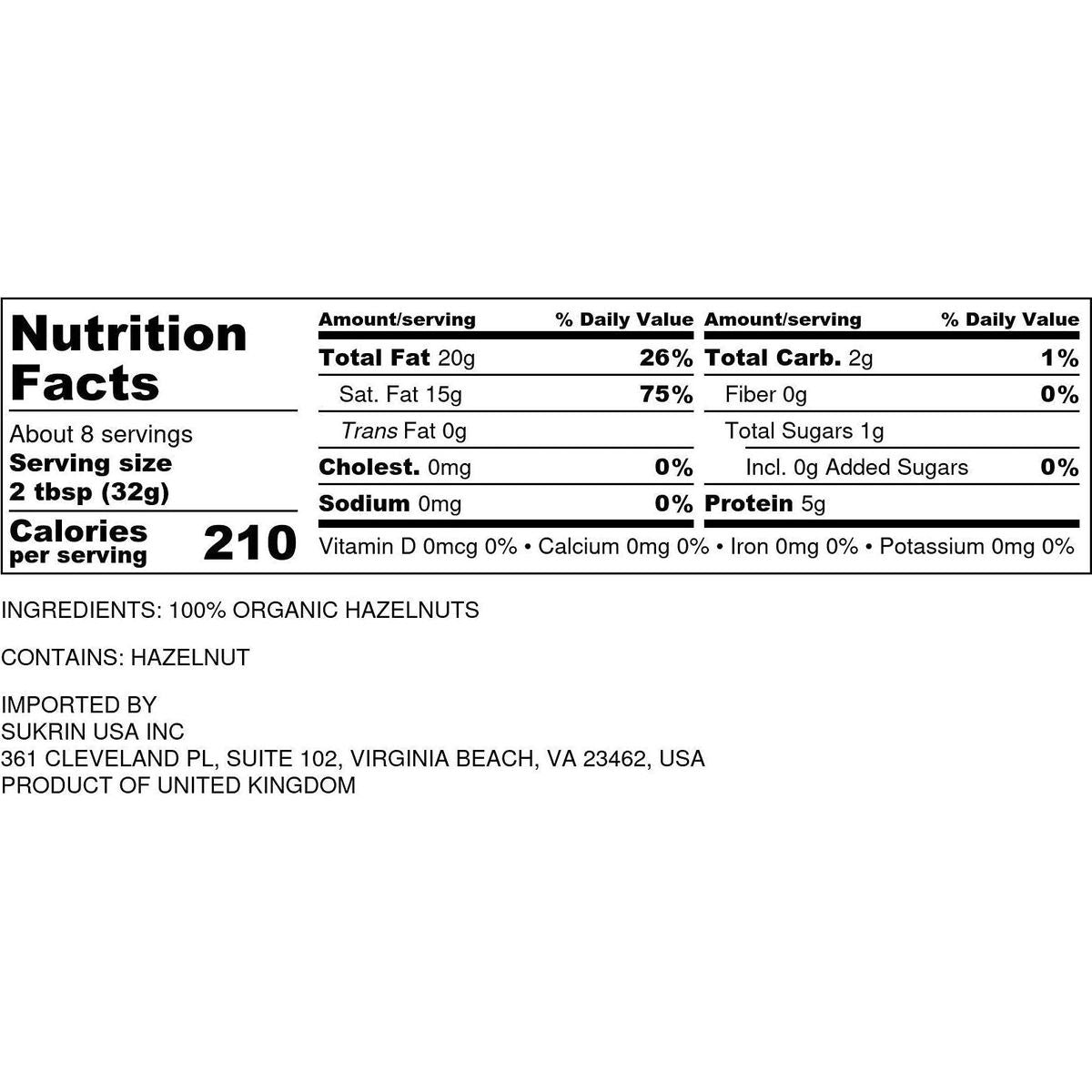 Sun &amp; Seed - Raw Organic Nut Butter Spreads - Gluten-Free and Keto Friendly - Ultra Nutritious (250g) (Hazelnut (2 Pack))