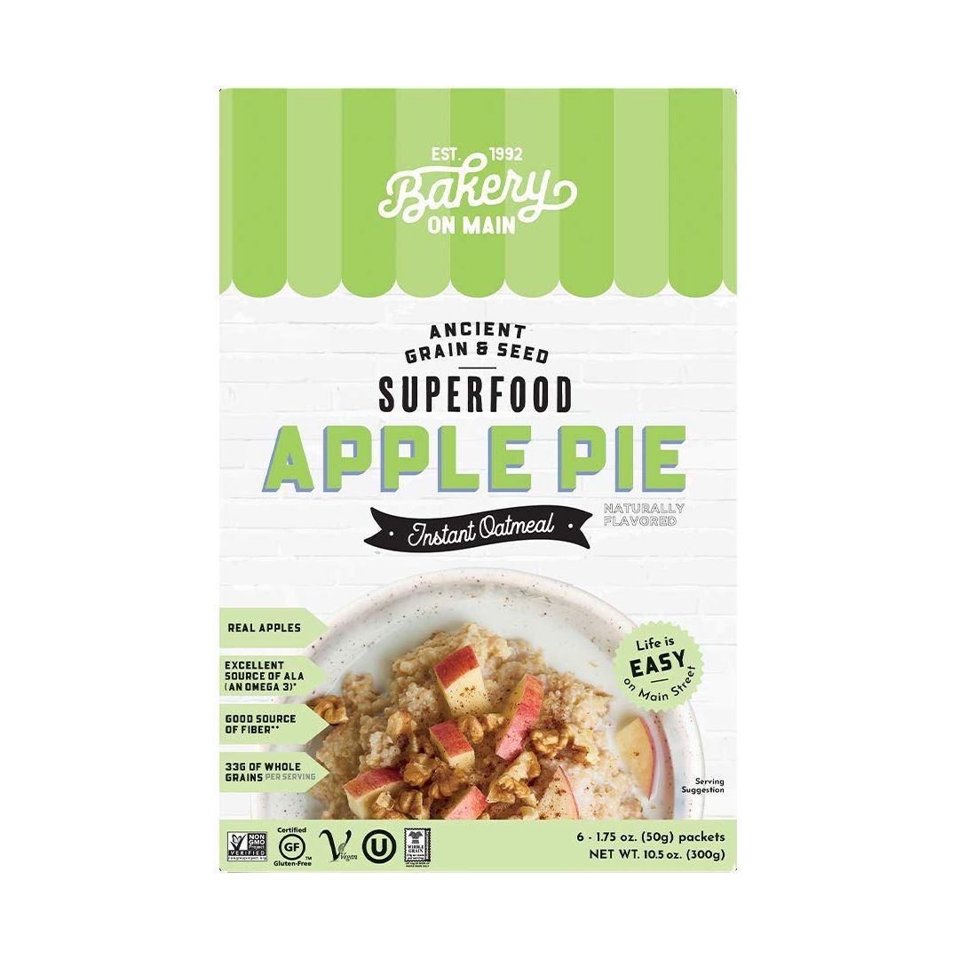 Bakery On Main GlutenFree Instant Oatmeal Vegan  Non GMO  Apple Pie 105oz Pack of 3